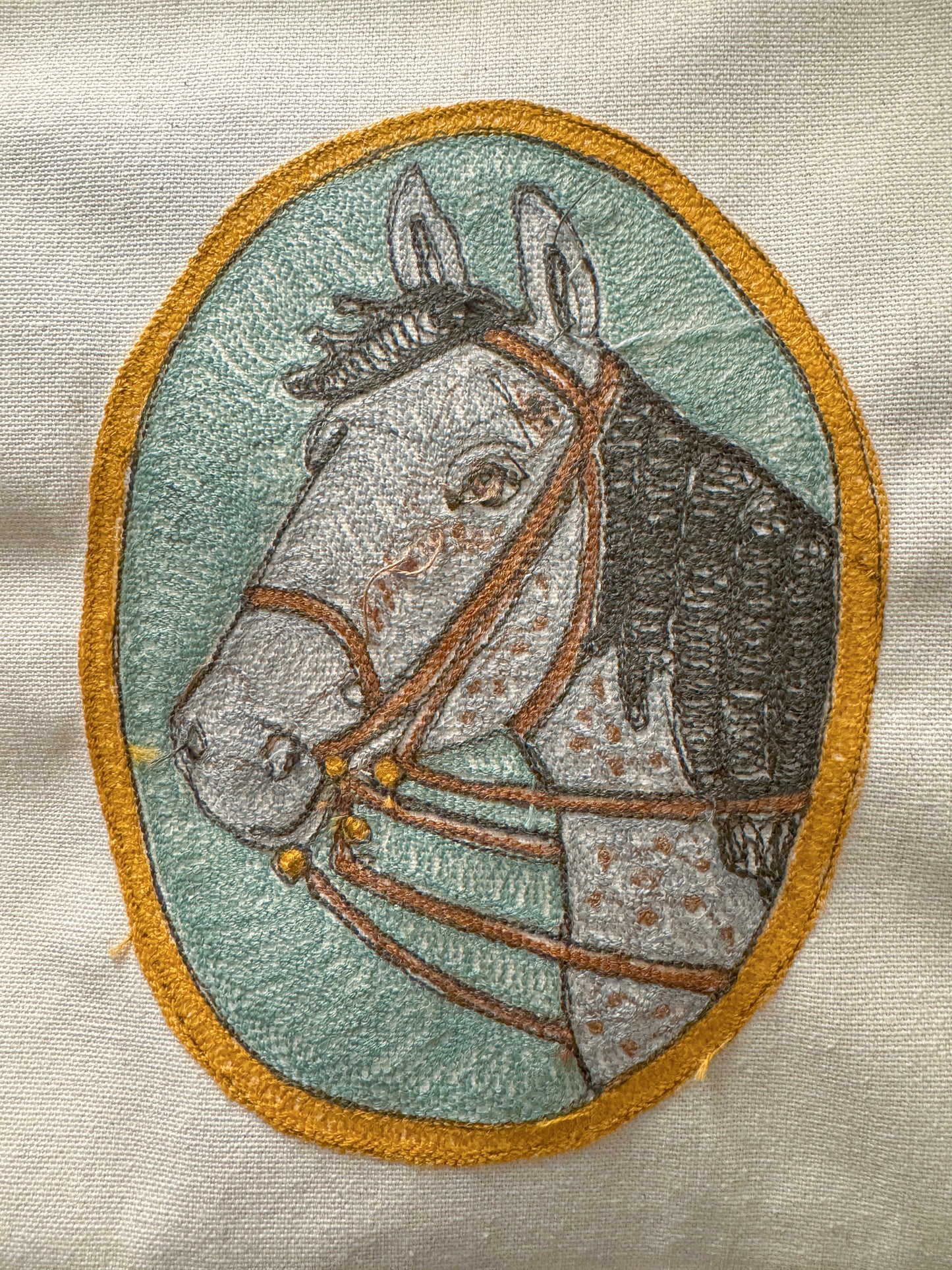 Horse in Gold Frame on Canvas