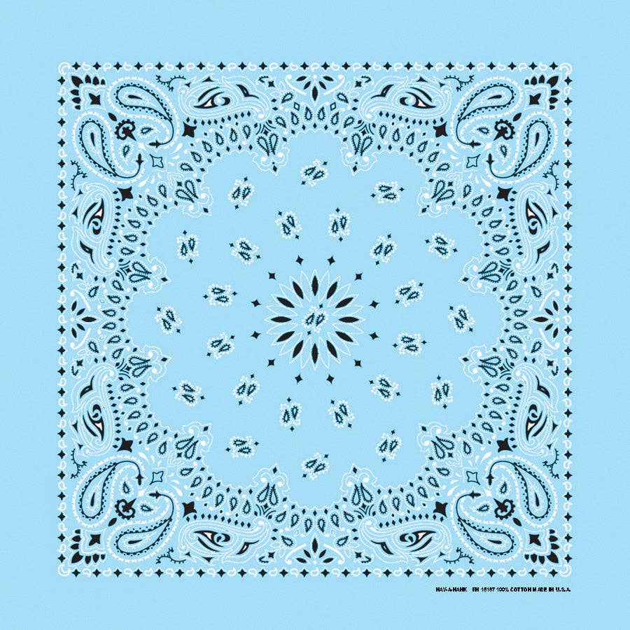 Customizable Light Blue Classic Paisley Bandana