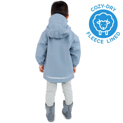 Dusty Blue | Cozy-Dry Waterproof Jacket: 2T / Fleece-lined