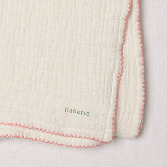 Stroller Blanket - Scalloped Trim: Rose