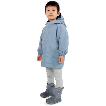 Dusty Blue | Cozy-Dry Waterproof Jacket: 2T / Fleece-lined