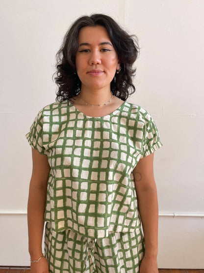 Zélia Green Grid Top