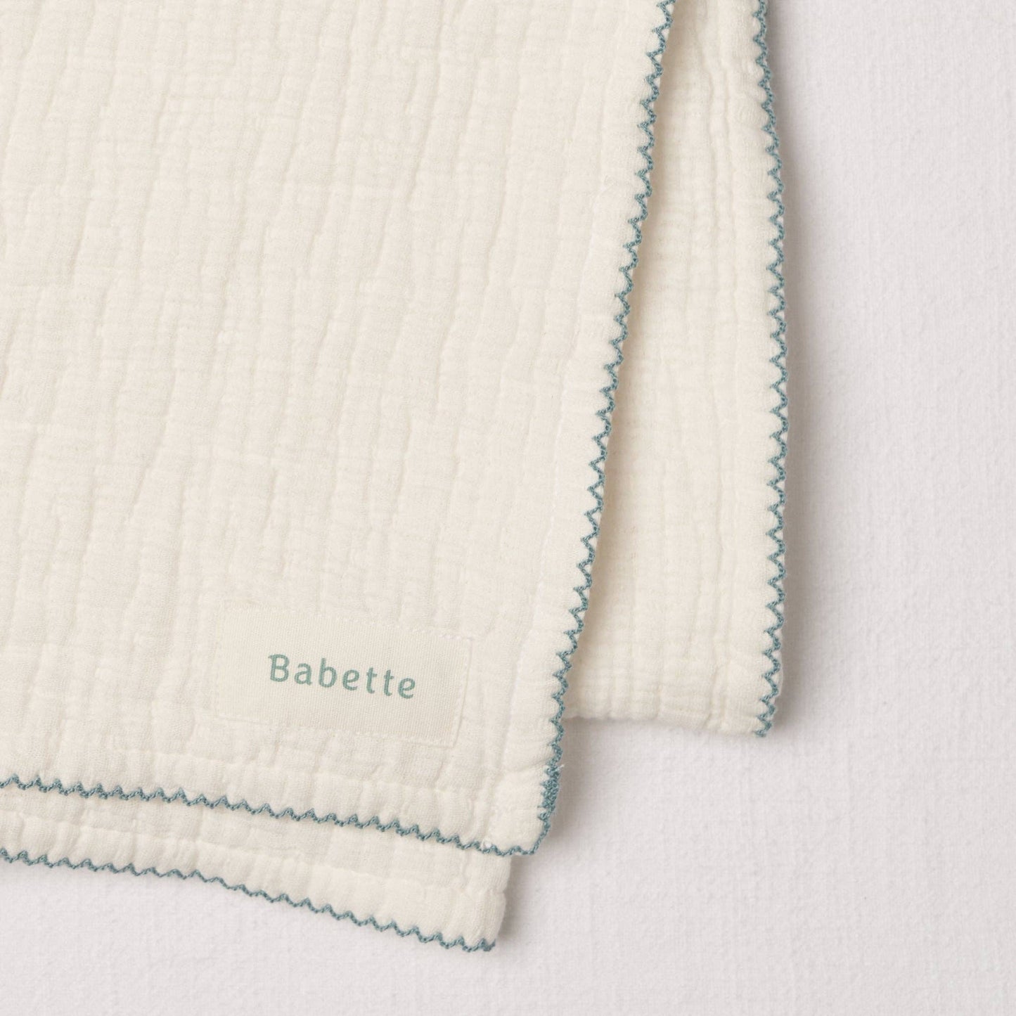 Stroller Blanket - Scalloped Trim: Cloud Blue