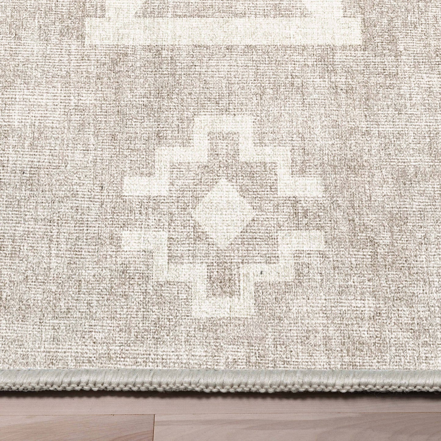 Bottineau Distressed Southwestern Flat-Weave Rug: Beige / Rectangular / 9'10" x 13'