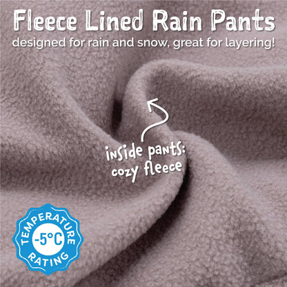 Dusty Blue | Cozy-Dry Rain & Snow Pants: 2T / Fleece-lined