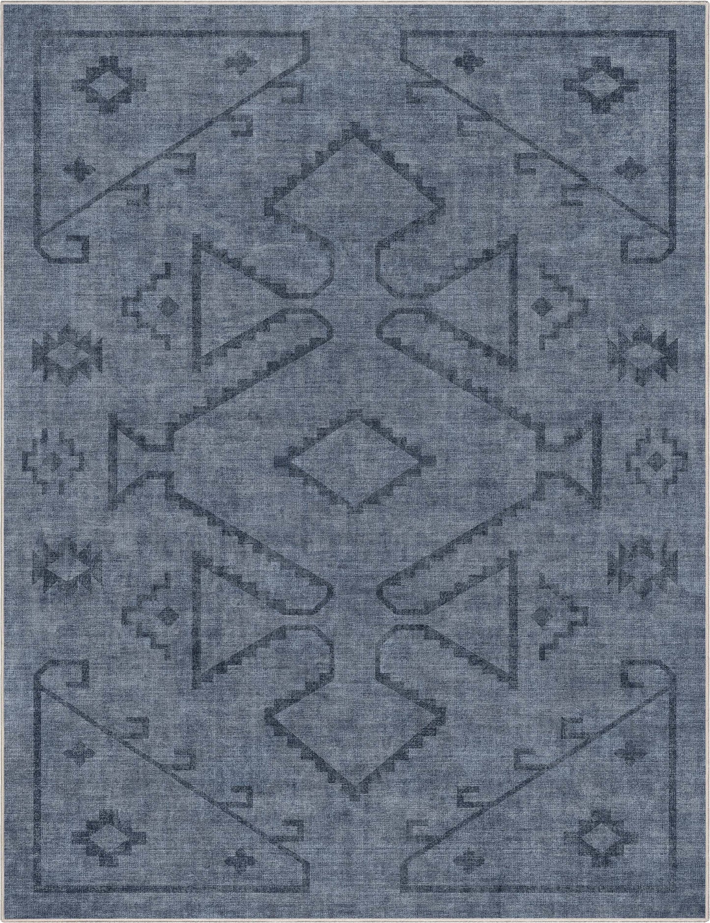 Bottineau Distressed Southwestern Flat-Weave Rug: Beige / Rectangular / 9'10" x 13'