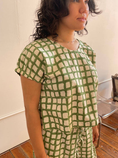 Zélia Green Grid Top