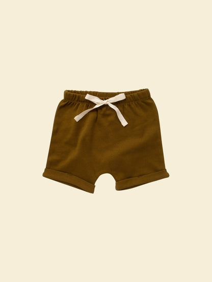 Drawstring Shorts - Olive | Organic: Olive / 1-2y