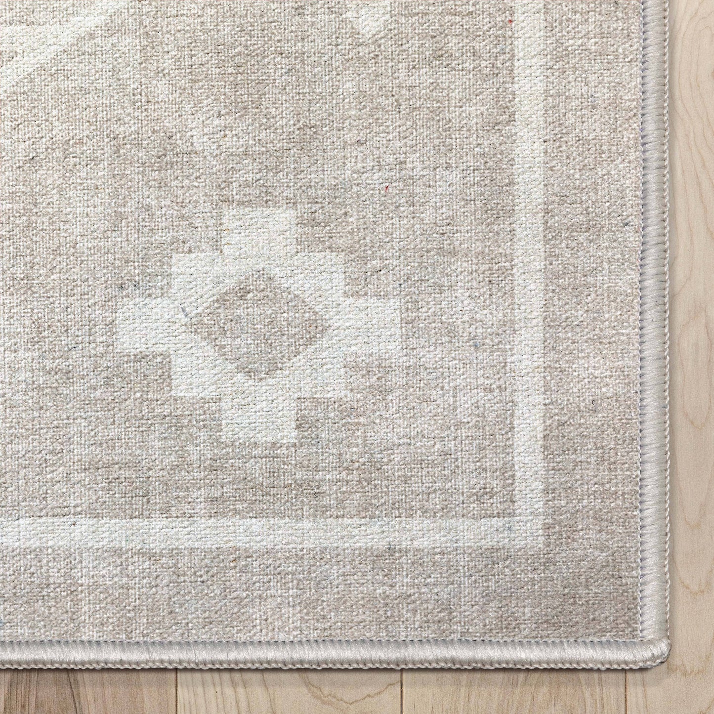 Bottineau Distressed Southwestern Flat-Weave Rug: Beige / Rectangular / 9'10" x 13'