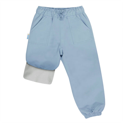 Dusty Blue | Cozy-Dry Rain & Snow Pants: 2T / Fleece-lined