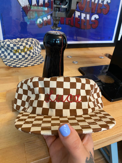 Kids Chain Stitched Checkerboard Field Trip Hat
