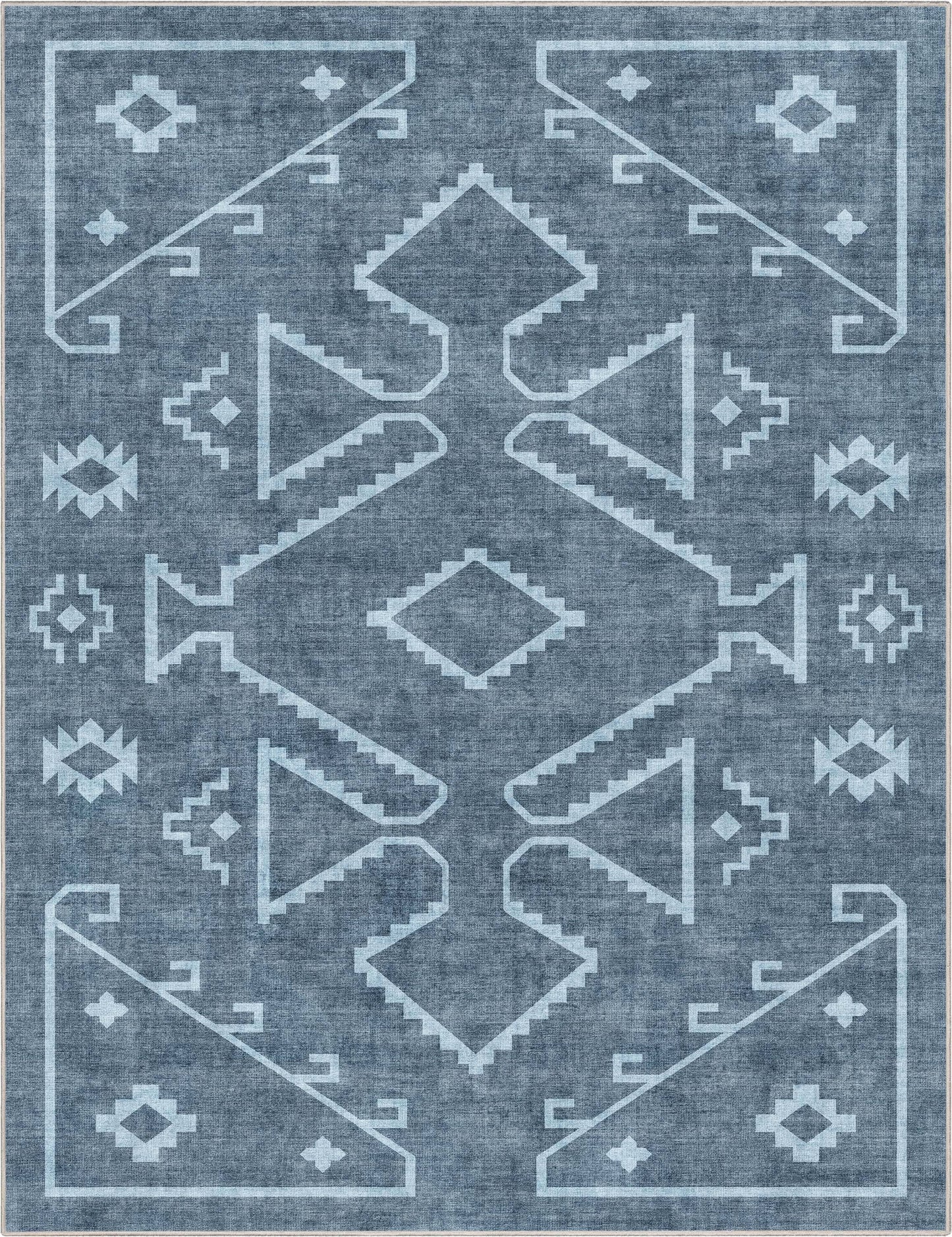 Bottineau Distressed Southwestern Flat-Weave Rug: Beige / Rectangular / 9'10" x 13'