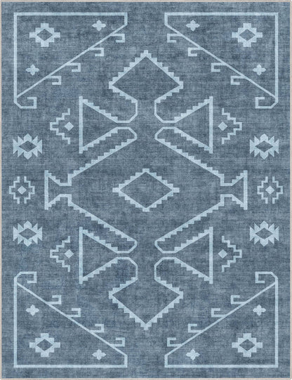 Bottineau Distressed Southwestern Flat-Weave Rug: Beige / Rectangular / 9'10" x 13'