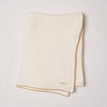 Stroller Blanket - Scalloped Trim: Marigold