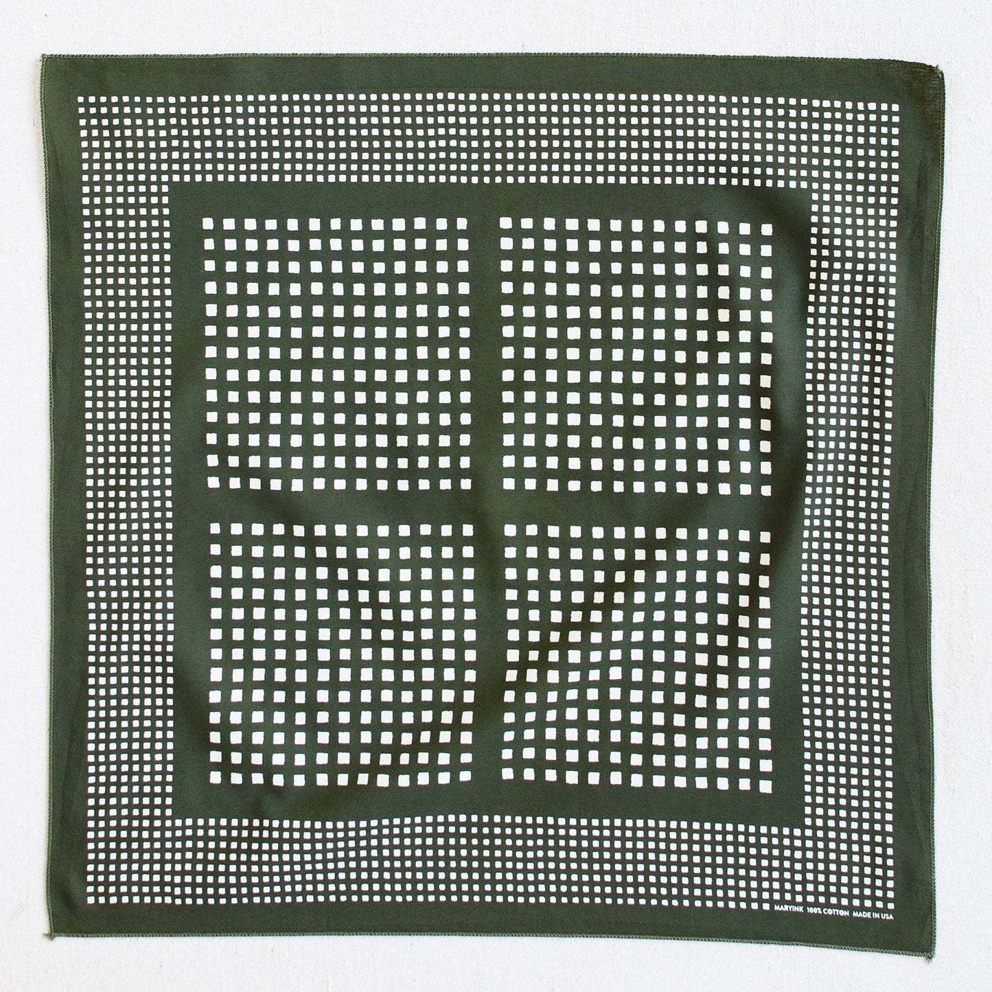 Olive Windowpane Print Bandana