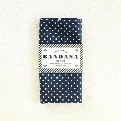 Navy Polka Dot Bandana