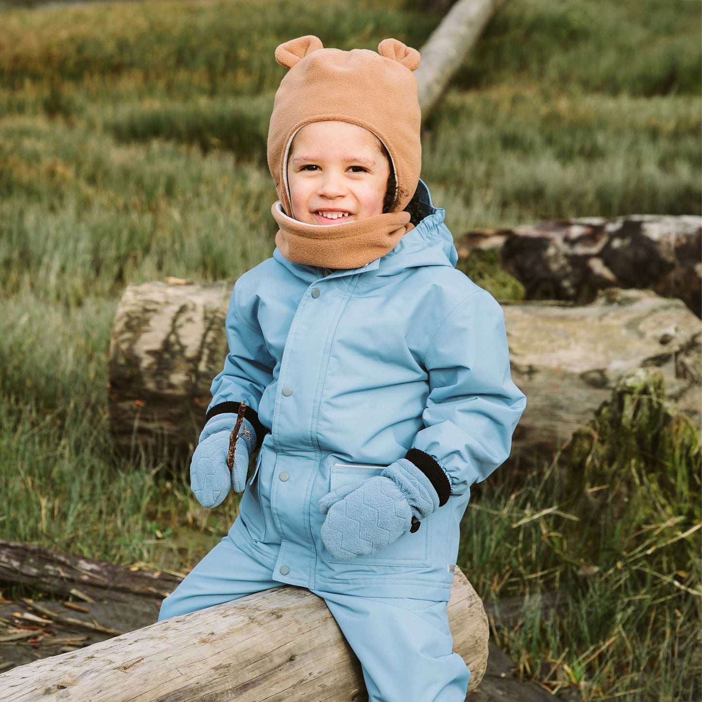 Dusty Blue | Cozy-Dry Waterproof Jacket: 2T / Fleece-lined