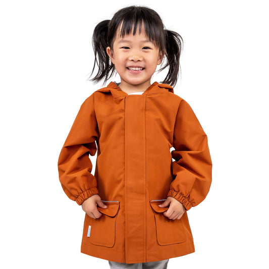 Terracotta | Puddle-Dry Waterproof Jacket: 2T / Thin Liner