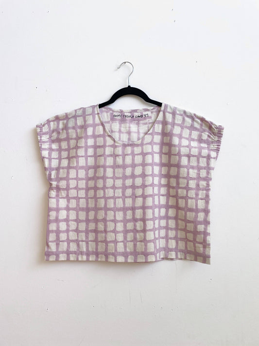 Zélia Top Lavender Grid (XS-XXL): M