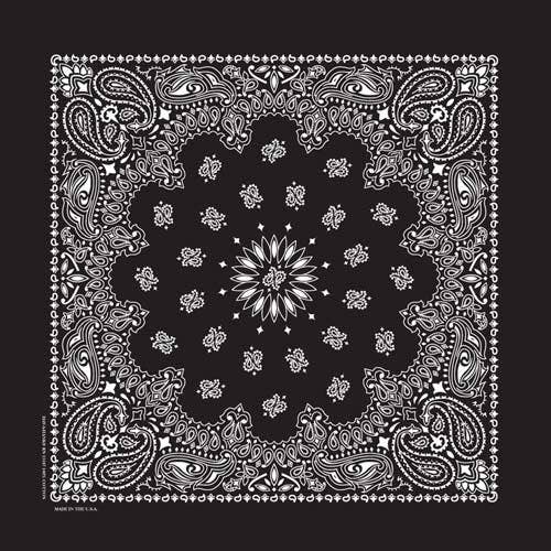 Black Classic Paisley Bandana