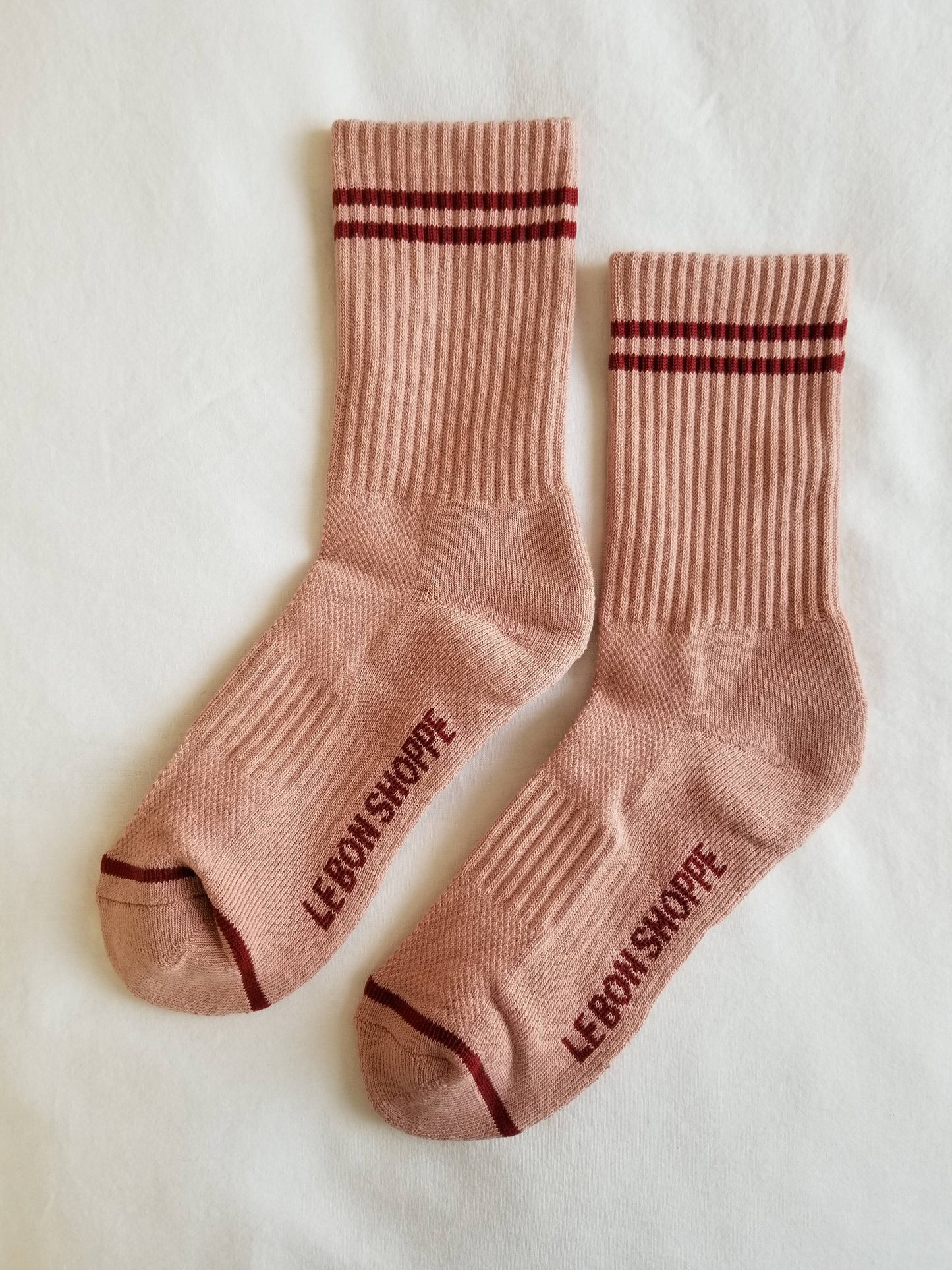 Boyfriend Socks- Vintage Pink