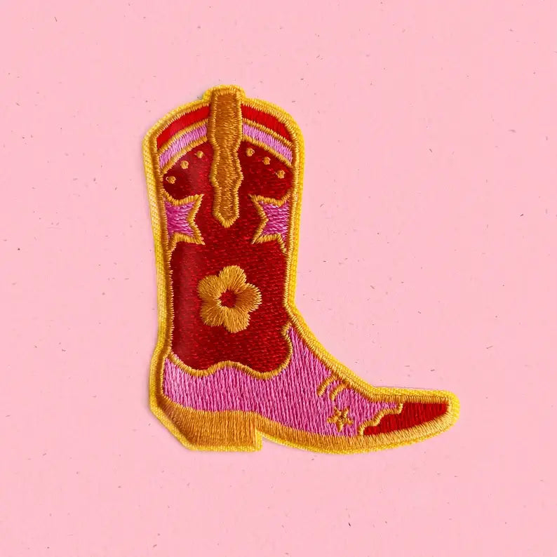Cowgirl/Cowboy Boot Iron On Patch